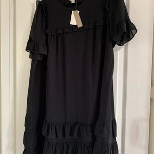 J.Crew  Black Size XL dress.crinkle chiffon